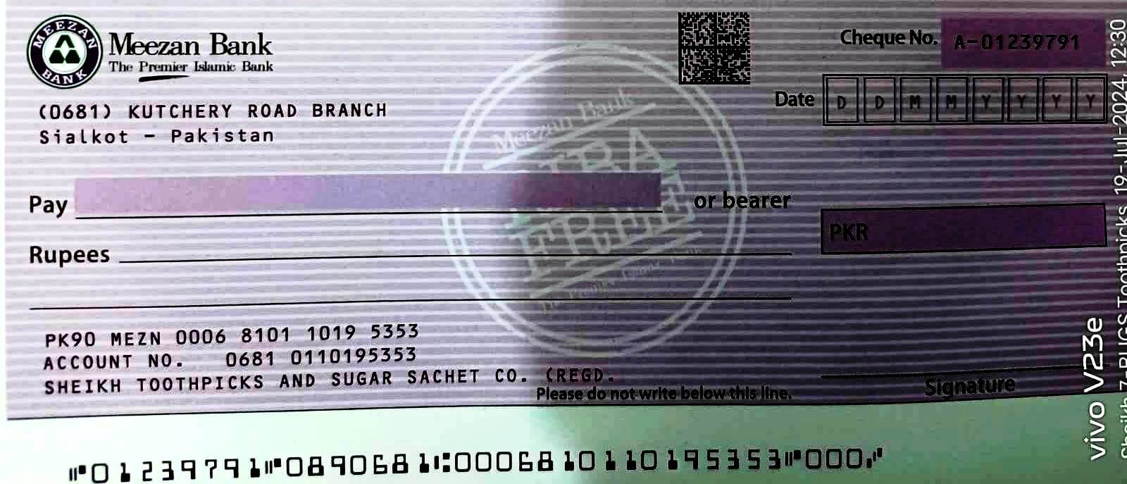 Cheque Image Meezan 1